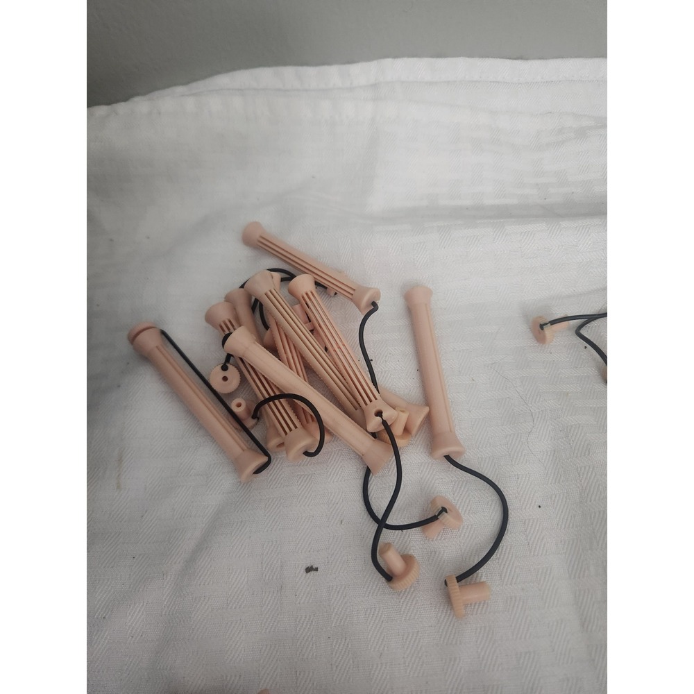 Vintage Peach Perm Rods Hair Rollers Set Various Sizes Shapes Lot of 44 - Picture 2 of 6